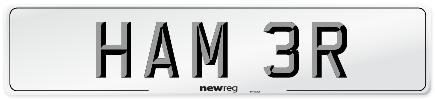 HAM 3R Number Plate from New Reg